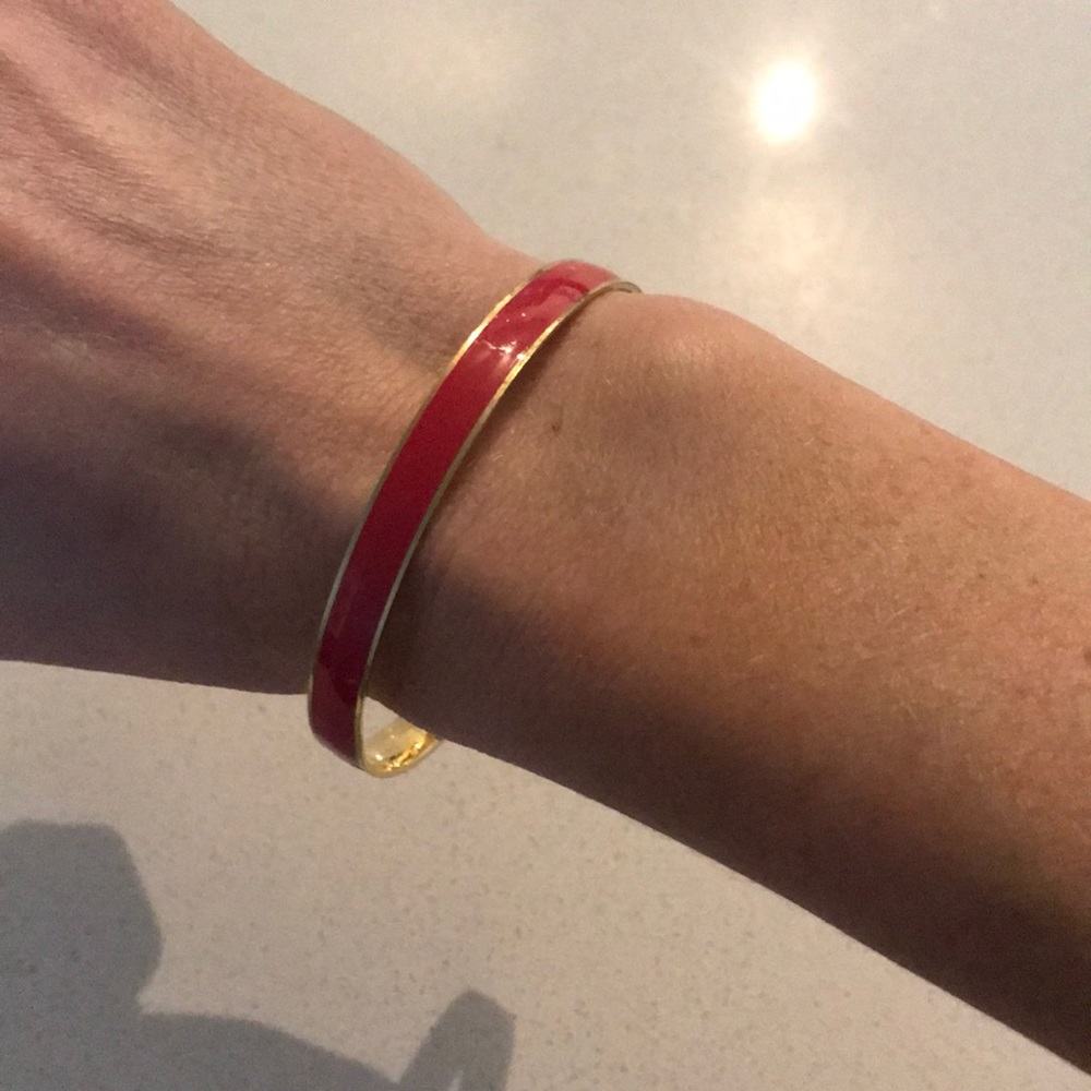 Jcrew, pink bangle.